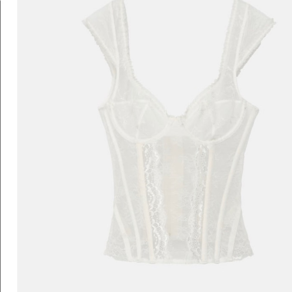 NWT Limited edition Zara Lace Corset. Oyster white.